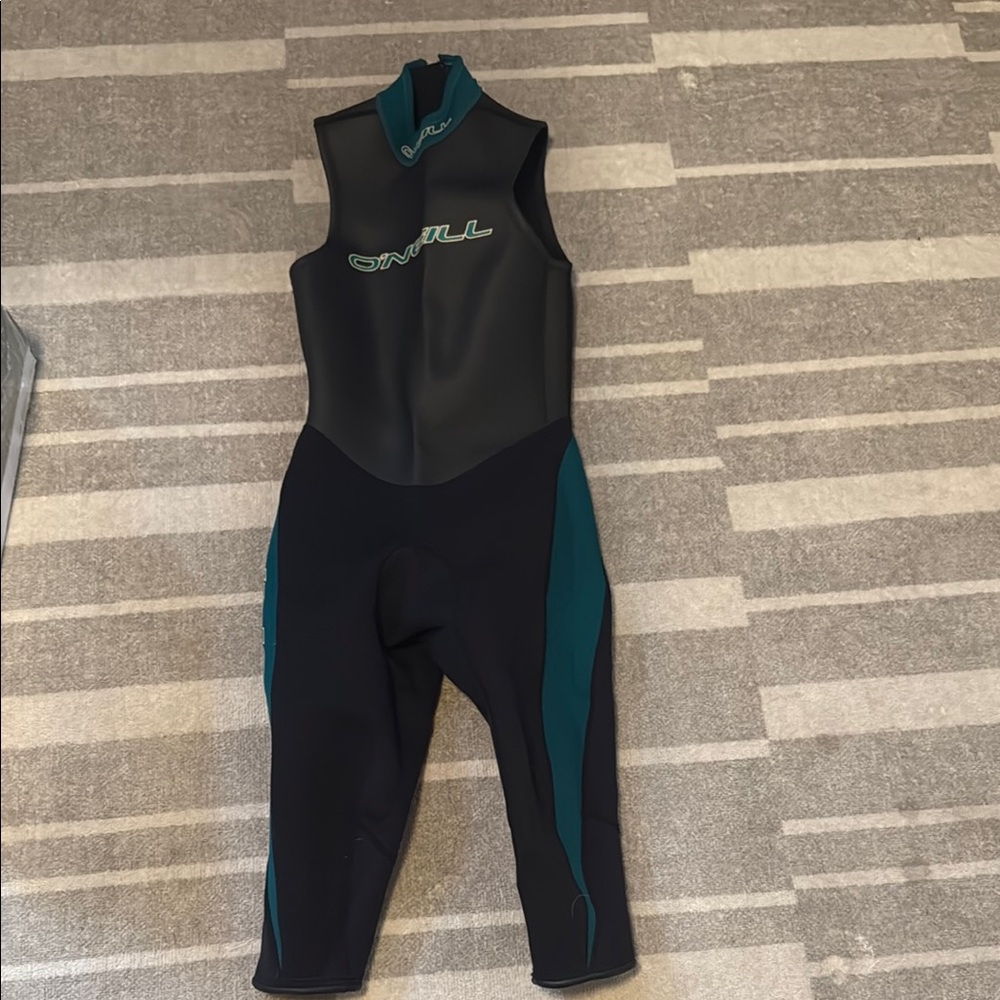 O'Neill Sleeveless Black and Teal Wetsuit